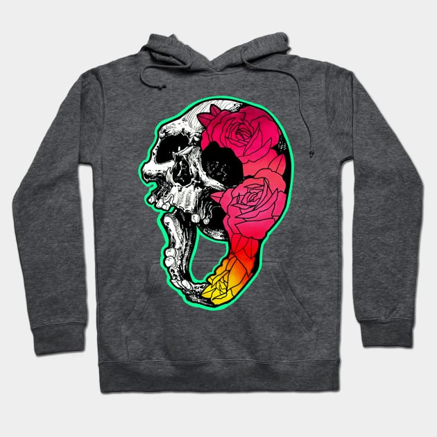 Skull and Roses Hoodie by TimPangburn